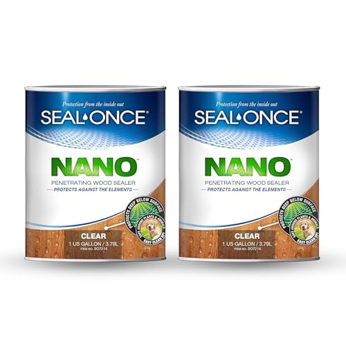 SEAL-ONCE Nano Wood Sealer and Waterproofer, Low-VOC, Clear, 2 Gallon - size: 2 Gallon