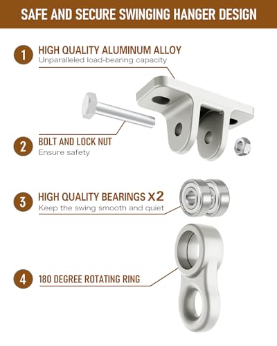 Heavy Duty Porch Swing Hangers Kit Swing Hardware Hooks - color: 4 Pack Silver