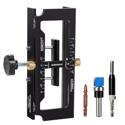 GOINGMAKE Door Hinge Jig, All Metal Door Hinge Template Kit