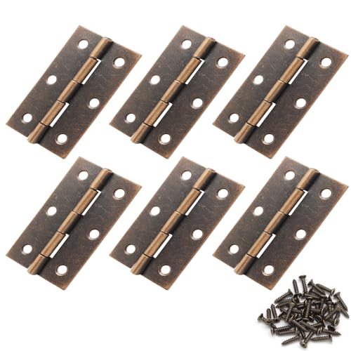 Murtenze 2.5 Inch Door Hinge, Copper, 6 Pack - color: Copper, size: 2.5 Inch - 6PCS