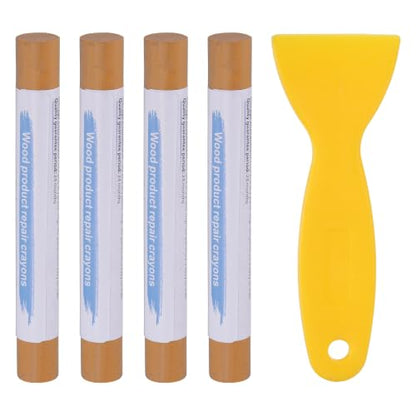 PATIKIL 4Pcs Wood Furniture Repair Markers with Scraper, Cherry Wood - color: Cherry Wood