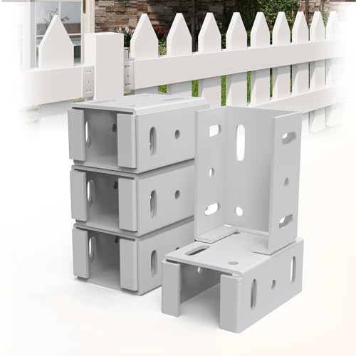 White Aluminum Fence Bracket for Vinyl Fencing,Heavy Duty Metal Replacement for 2.75in Plastic Bracket,Fence Bracket Used for Connecting Panel to Post,Vinyl Fence Parts(8Pcs & 80screws) - color: 8 brackets & 80 screws