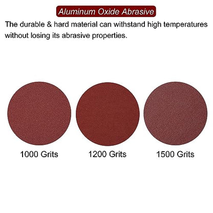 HARFINGTON 60pcs Triangular Hook & Loop Sandpapers 1000/1200/1500 Grits 3-1/8" Aluminum Oxide Sanding Pads Mouse Detail Sander Papers Multitool Sheets Set (20pcs of Each Grits) - size: 1000/1200/1500 Grits