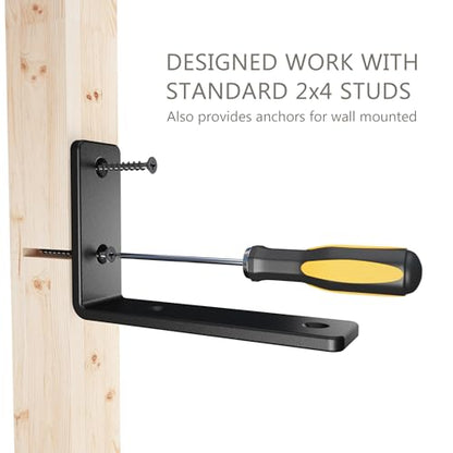 NEODROP 4-Pack 6 Inch Heavy Duty Shelf Brackets, Premium Floating L Bracket for Wall, Kitchen, Mantel Shelves Support | Quarter Inch (1/4") Thick | Black Powder Coated Steel - size: 6 Inch, style: 4 Pack