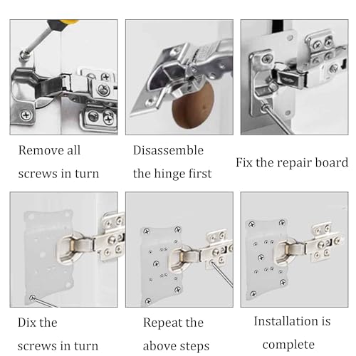 2Pcs 3.54 x 1.97 Inch Cabinet Hinge Repair Plate, Stainless Steel Door Hinge Repair Brackets with Fixing Screws for Kitchen Cabinets, Cupboard Doors, and Furniture Repair - size: 2 Pieces