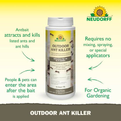 Neudorff Outdoor Ant Killer Ant Bait Granules for Organic Gardening 1 LB - size: 1 LB. (Ants)