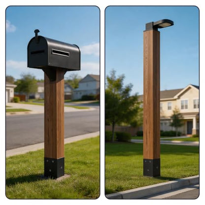 1Pcs 24"Fence Post Anchor Ground Spike| Black Powder-Coated| 6"x6" - size: 24"6*6
