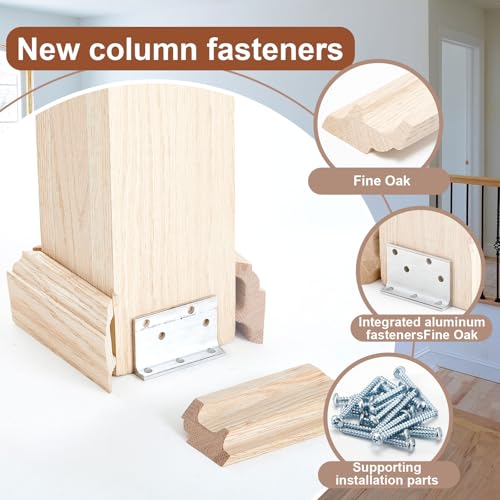 Blulu 2 Set 3-1/2" Newel Post Mounting Kit, Heavy Duty Angle Brackets - size: 3-1/2 Inch