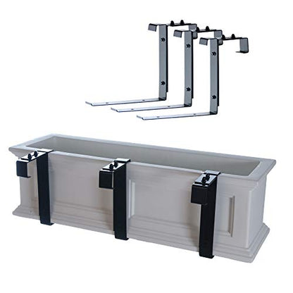 Mayne Adjustable Deck Rail Bracket, Window Box Railing Mount, 3-Pack