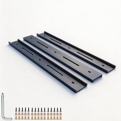 C Channel Steel Support Metal Support Bracing Hidden C Bracket for Table Top Live Edge Slab Woodworking, Black Coat Finish, 6 Holes (3 Pack, 24 Inch) - size: 24 Inch, style: 3 PACK