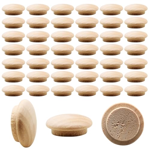 Wood Plugs, Maple Button Top Screw Covers, 100 Pack, 1/2 Inch - size: 1/2 Inch