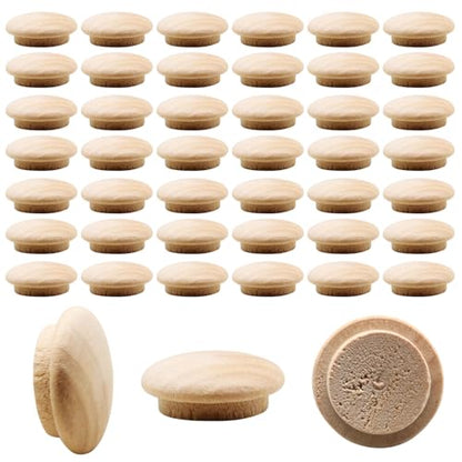 Wood Plugs, Maple Button Top Screw Covers, 100 Pack, 1/2 Inch - size: 1/2 Inch