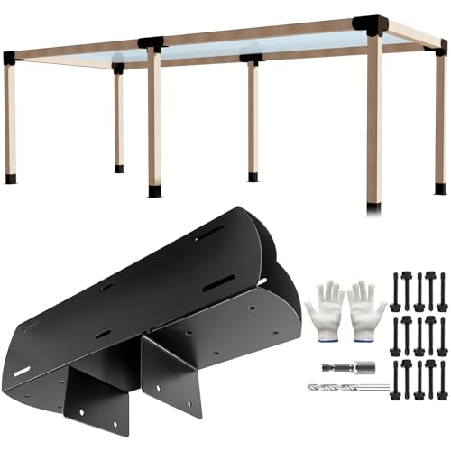 1Pcs 3-Way Pergola Brackets T-Shaped Post Conector 4x4 - style: 3-Way T-shaped