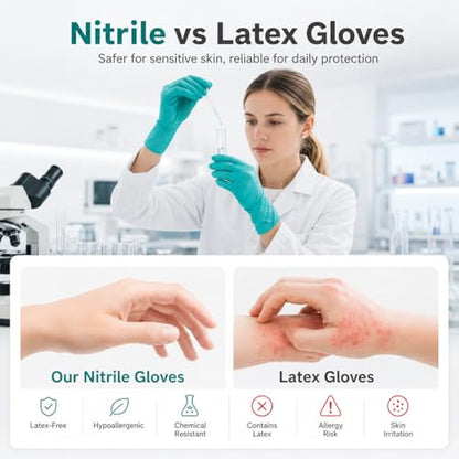 15 Mil Chemical Resistant Nitrile Gloves, Latex free Durable Cleaning Gloves, Resist Acid, Alkali, Solvent and Oil - color: 2 Pair-green, size: Medium
