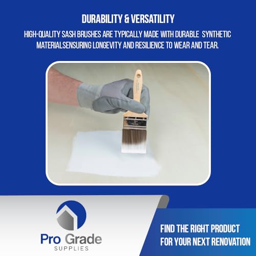 Pro Grade - Paint Brushes - 2Ea 3" Flat Brushes (Pack of 2) - size: 2Ea H 3F (Pack of 2)