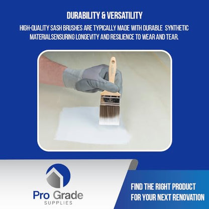 Pro Grade - Paint Brushes - 2Ea 3" Flat Brushes (Pack of 2) - size: 2Ea H 3F (Pack of 2)
