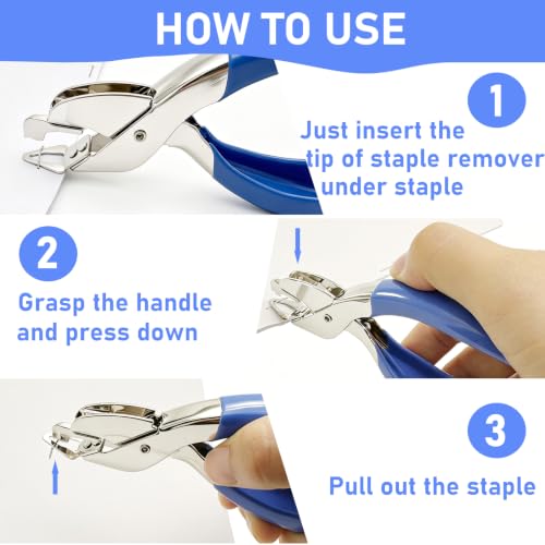 2PCS Staple Remover Staple Puller Remover for Home School Office,Quick and Comfort (Blue) - color: Blue