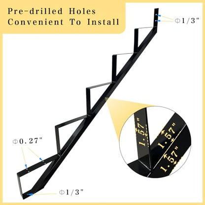 5 Step Metal Stair Step Steel Riser Stringers for 34.7" Height Deck, 3Packs - size: 5 Steps