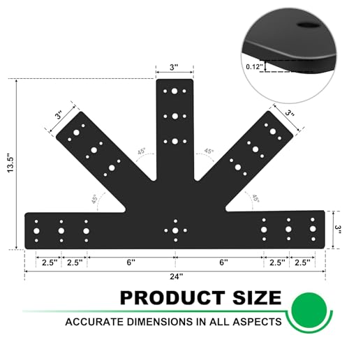 24x13.5 Gable Plate Pergola Truss Roof Plate Connector Black