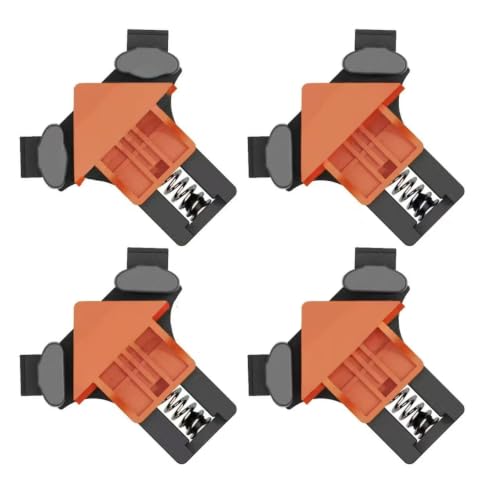 Corner Clamps for Woodworking, Plastic Spring-Loaded Right Angle Clip for Woodworking, Frame Assembly and DIY Projects, Easy-to-Use 90 Degree Corner Clamp