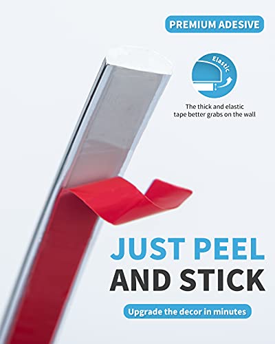 Art3d 25 ft Peel and Stick Tile Edge Trim for Backsplash, Stainless Steel - color: Stainless Steel, size: 25 Feet