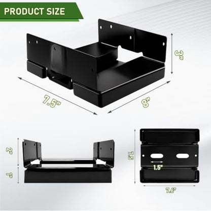 8x8 Post Base for Concrete, Inner Size 7.5"x7.5", 4 Pack, Black - color: Black, size: 8x8 4PCS