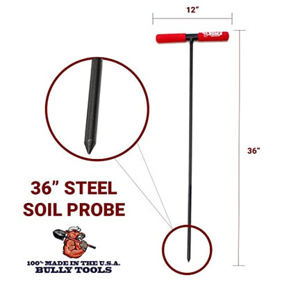 Bully Tools Steel Soil Probe T-Style Handle, Made in USA.