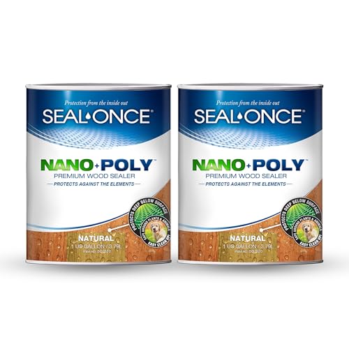 SEAL-ONCE Nano+Poly Wood Sealer and Waterproofer, Natural, 2 Gallon - color: Natural, size: 2 Gallon