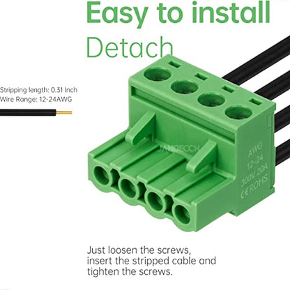 10 Sets 4 Pin 5.08mm PCB Screw Terminal Block Phoenix Connectors - size: 4P