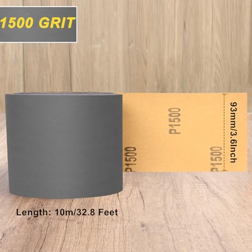 Sandpaper Roll 1500 Grit, Wet Dry Sand Paper 3-2/3" Wide 11 Yard - style: 1500 Grit