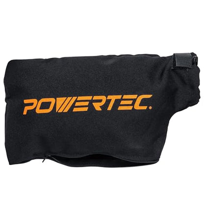 POWERTEC Miter Saw Dust Collector Bag for 10", 12" Miter Saw, Fits Nominal 2-1/2" Dust Ports, Hook and Loop Dust Bag w/Zipper and Wired Adjustable Stand for Belt Sander (75075) - style: 2-1/2" Dust Ports, Miter Saw Dust Bag, 1PK