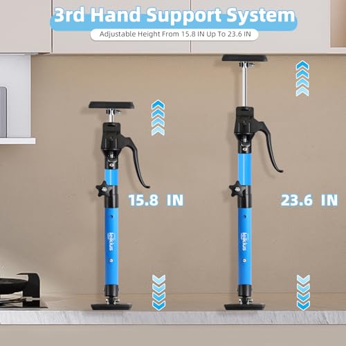 Aluminum Handle Cabinet Jack for Installing Cabinets 4PC,15.8-23.6 Inches 200LB Load Capacity Hand Support System,Premium Adjustable Cabinet Lift Jack&Support Pole,Perfect for DIY Enthusiasts - size: Short15.8-23.6INCH 4Pc