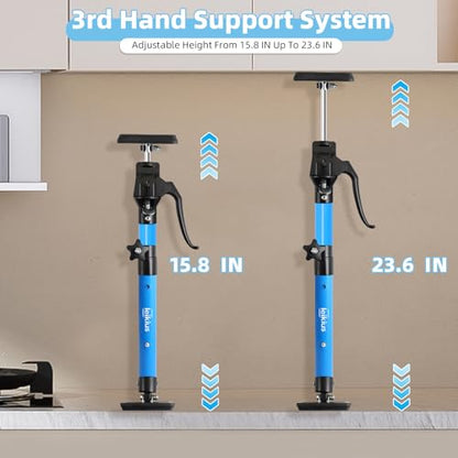 Aluminum Handle Cabinet Jack for Installing Cabinets 4PC,15.8-23.6 Inches 200LB Load Capacity Hand Support System,Premium Adjustable Cabinet Lift Jack&Support Pole,Perfect for DIY Enthusiasts - size: Short15.8-23.6INCH 4Pc