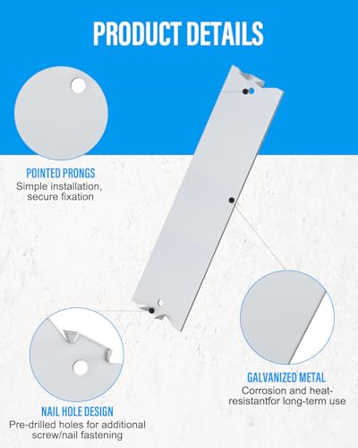 100Pcs 6.5 x 1.5" Nail Protection Plate for Wood Stud Cable Protector Plate - size: 6 x 1.5 inches