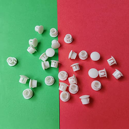 30 Pcs White Hole Plugs 8mm (5/16") Plastic Hole Plugs, Plastic Plug - size: 8mm (5/16")