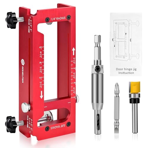 Door Hinge Jig Mortise Template Kit for 2.5-5 Inch Hinges