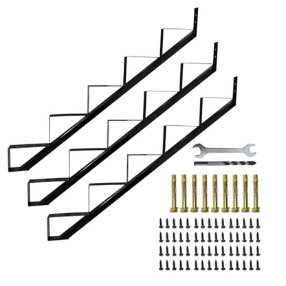 5 Step Metal Stair Step Steel Riser Stringers for 34.7" Height Deck, 3Packs - size: 5 Steps