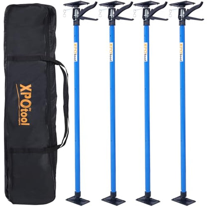 4 Pack Adjustable Support Pole, Steel 3rd Hand Support System for Installing Cabinets, Extends from 45 to 114 Inch with Carry Bag