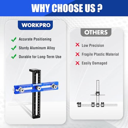 WORKPRO Cabinet Hardware Jig, Adjustable Cabinet Handle Template