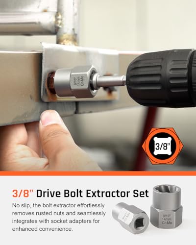 Kolvoii 39-Piece Easy Out Screw Extractor Set & Broken Bolt Extractor Kit - size: 39 PCS