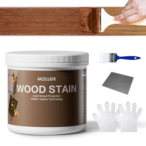 32 Oz Water Based Wood Stain and Sealer in One, Teak, with Tools - color: Teak, size: 32 FL.OZ