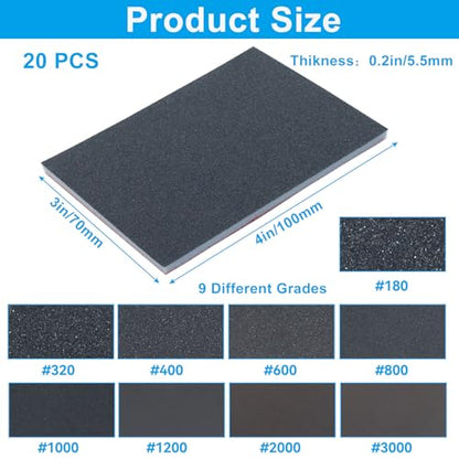 20Pcs 320 Grit Sanding Sponge Set - style: 320 Grit-20 Pcs