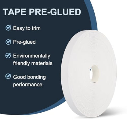 MECCANIXITY White Edge Banding 100 ft x 7/8 Inch Veneer Tape Pre-glued Flexible Plywood Edge Banding with Hot Melt Adhesive for Furniture Restoration - size: 100 ft x 7/8 Inch