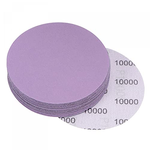 uxcell 15Pcs 4-Inch Purple Sanding Discs 10000 Grits Hook and Loop Professional Aluminum Oxide Sand Paper Wet Dry Polish for Wood Metal Paint Finishing - style: 10000 Grit