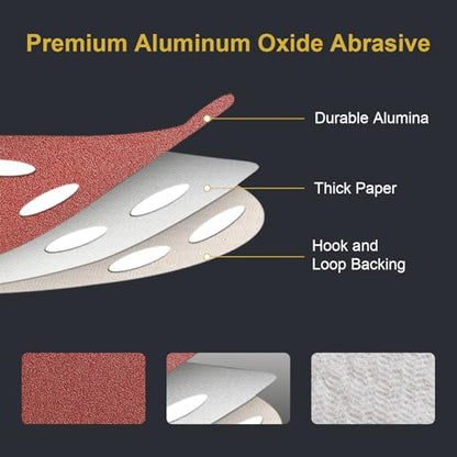 100 PCS 5 Inch Sanding Discs 240 Grit Hook and Loop Adhesive Round Sandpaper for Random Orbital Sander