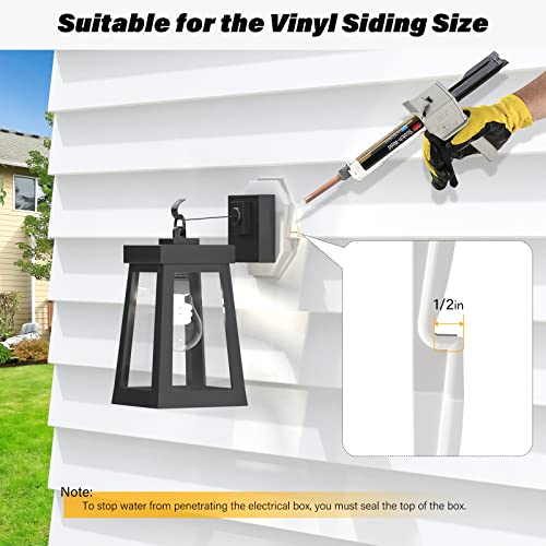 Vinyl Siding Mounting Blocks, Siding Mounting Kit, 130110006001 Octagon Mount Block, Mounting Plate for 1/2 inch Lap and 4 inch to 10 inch Height Siding, White, 2 Pack - style: White