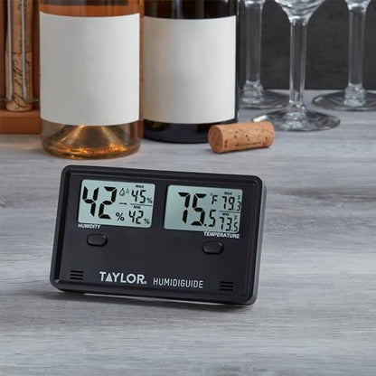Taylor Indoor Digital Desktop Min/Max Hygrometer Thermometer - color: Black, style: Dual Display