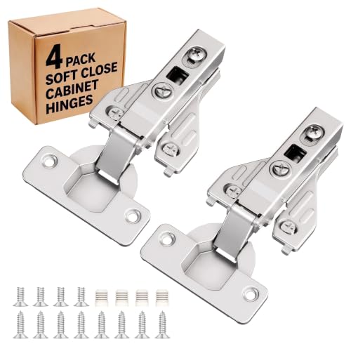 4Pcs Soft Close Face Frame Cabinet Hinges 50% Faster Install - size: 2 Pairs