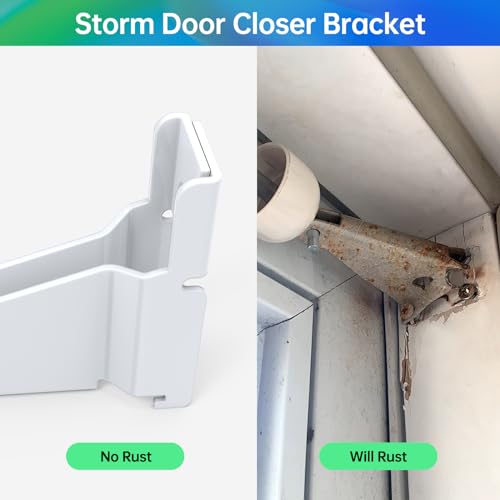 Yuleimy Reinforced Storm Door Closer Bracket Replacement Kit, White - size: White