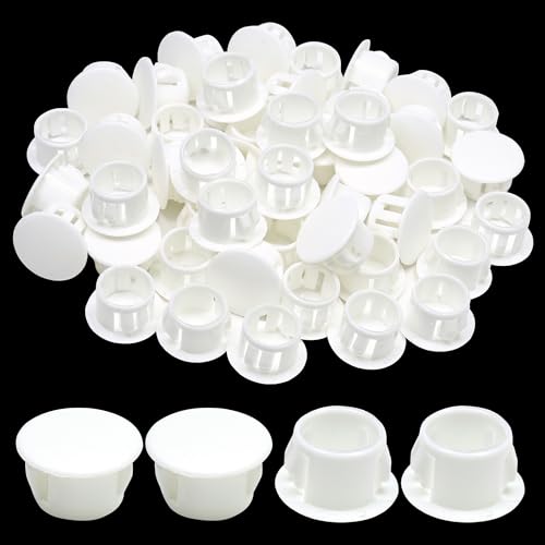 EASYEAH 40PCS 1/2"(13mm) White Plastic Hole Plugs, Screw Hole Plugs - size: 1/2"/13mm
